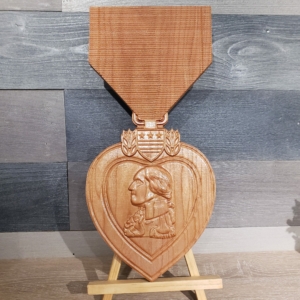 Purple Heart Medal | Wooden Carving | Veteran Gift | Combat Veteran | Military Veteran | Wooden Purple Heart